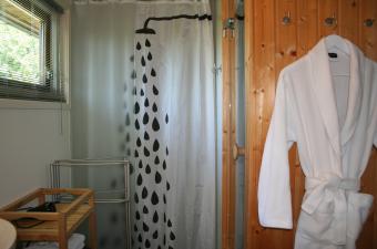Tuinhuisje: badkamer met sauna